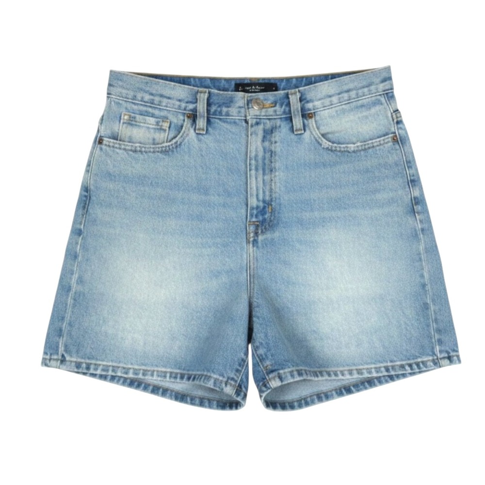 BDG URBAN OUTFITTERS Denim DISTRESSED/DESTROYED TRIM Mom HI-RISE JEAN SHORTS 28